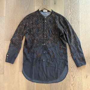 Iroquois Paisley Long Shirt Charcoal
